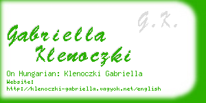 gabriella klenoczki business card